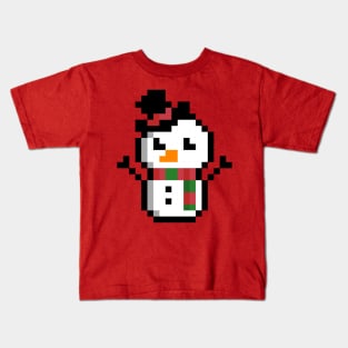 Cute pixel snowman Kids T-Shirt